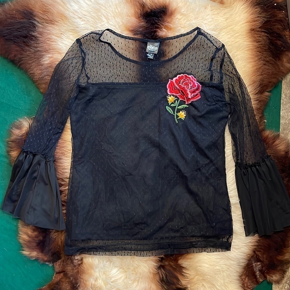 Disney‎ Pixar Coco Black Sheer Long Sleeve
